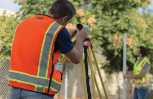 Safety Vest While Using Auto Level