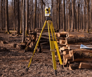 Tripod with total station