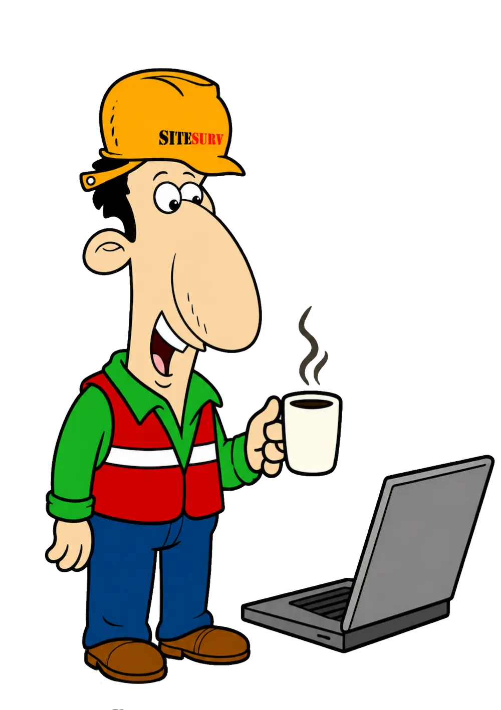 Ego the Surveyor enjoying coffee